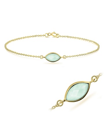 Gold Plated Amazonite Silver Bracelets BRS-389-GP